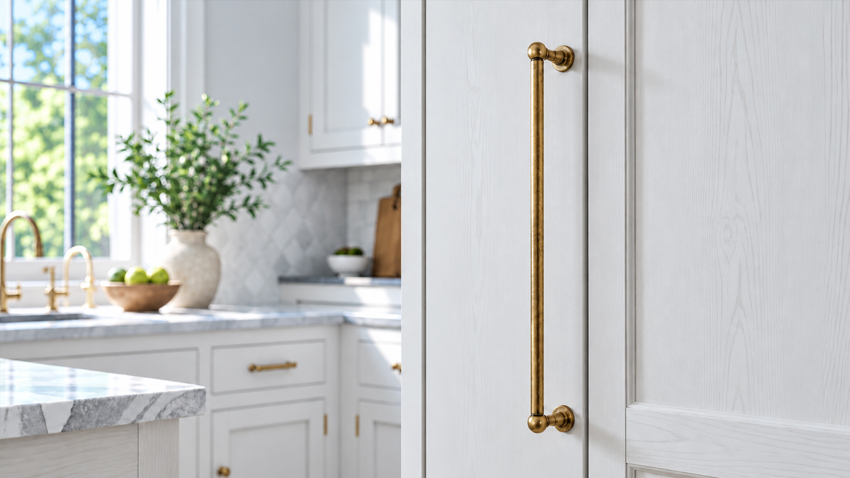 Kitchen island with matching hardware